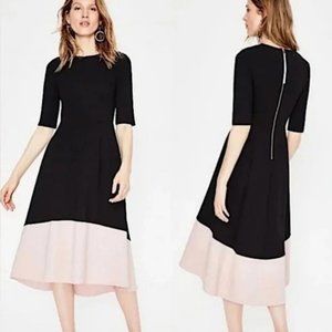 Boden Wren Two Tone Ponte Midi  High Low Hemline Dress P5211